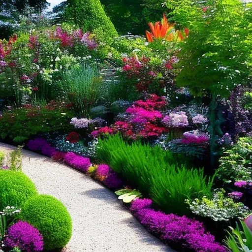 

This image shows a lush garden with a variety of shrubs and bushes with colorful berries. The vibrant colors of the berries attract a variety of birds, butterflies, and other wildlife, making this garden a perfect spot to observe and enjoy nature.