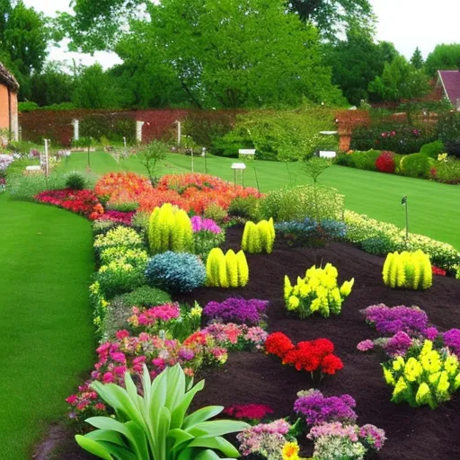 

This image shows a vibrant garden with a variety of edible bulbs growing among the other plants. The bulbs are in full bloom, adding a splash of color to the garden and highlighting the beauty of combining aesthetics and gastronomy in the garden.