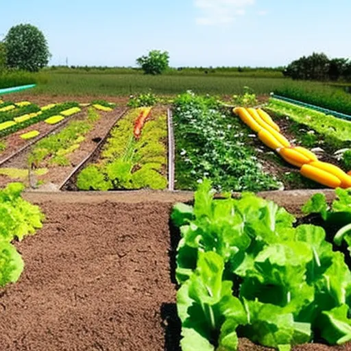 

This image shows a garden with several different types of vegetables planted in different sections. The garden is divided into four sections, each with a different type of vegetable. This image illustrates the concept of crop rotation, which is a technique used to maximize